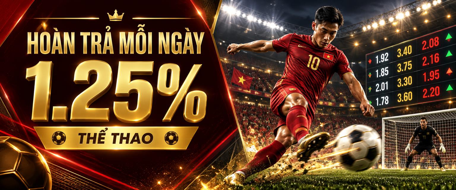 Hoàn trả thể thao W88 1.25% mỗi ngày